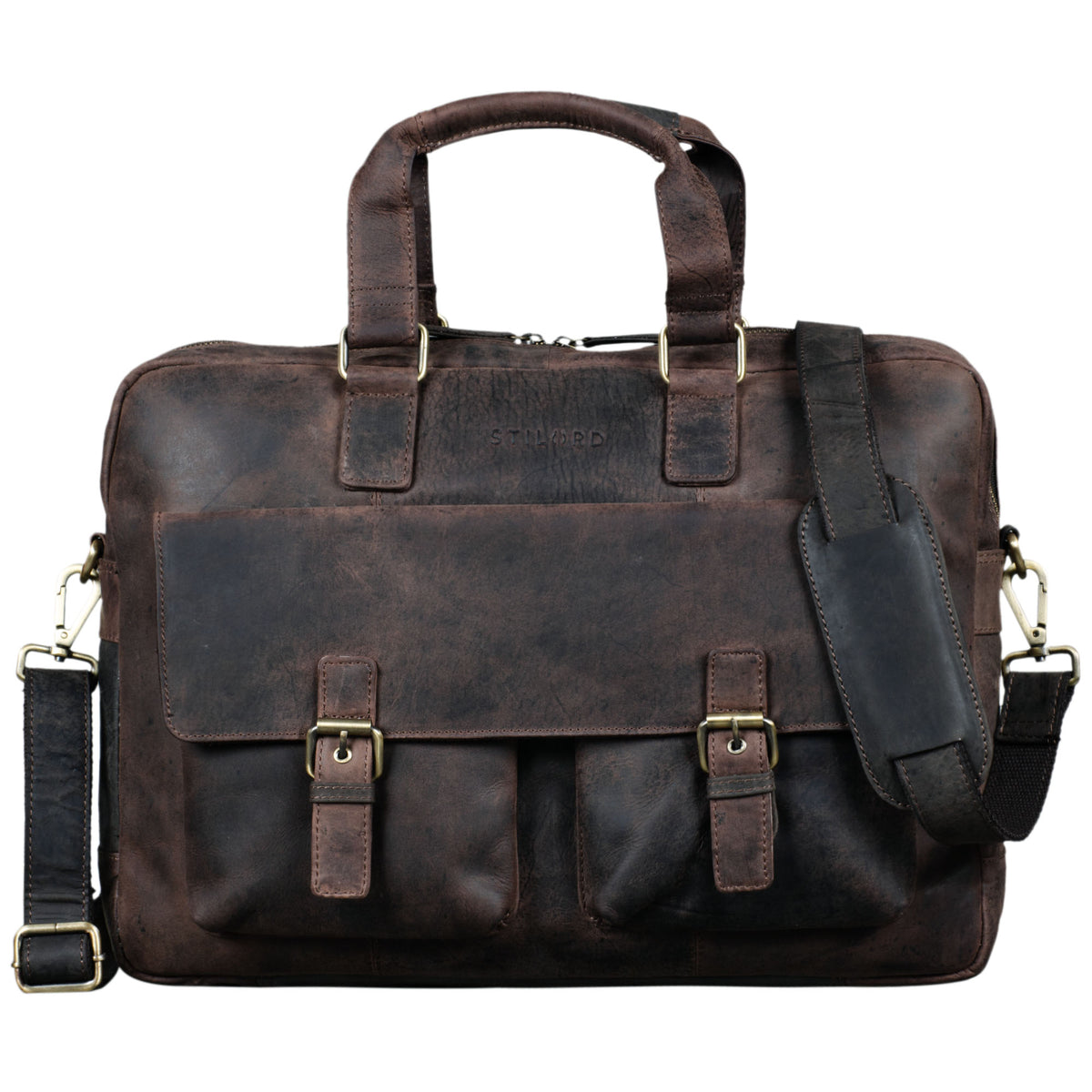 Herren Umhängetasche Echtleder Vintage braun