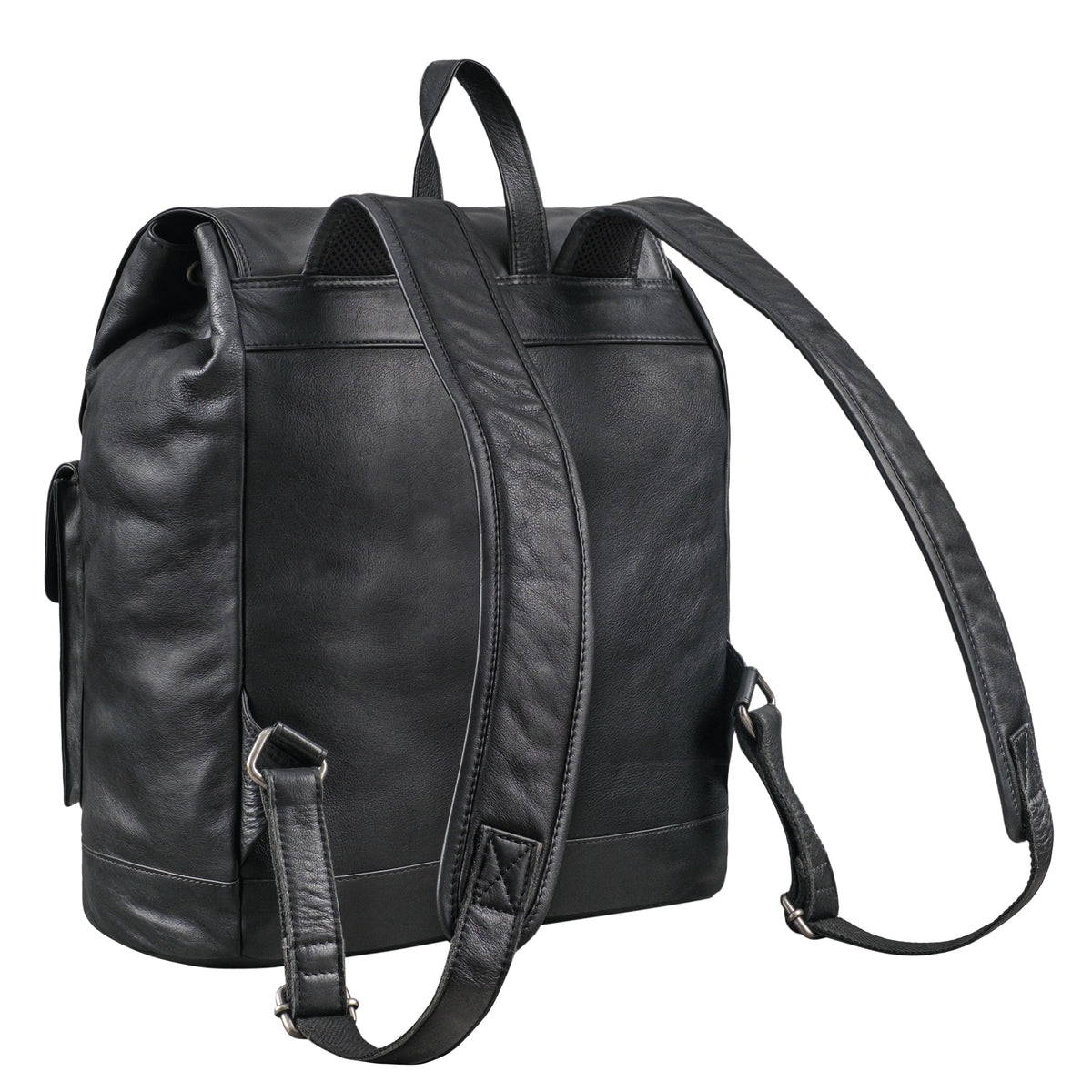 schwarzer vintage Unirucksack aus Leder