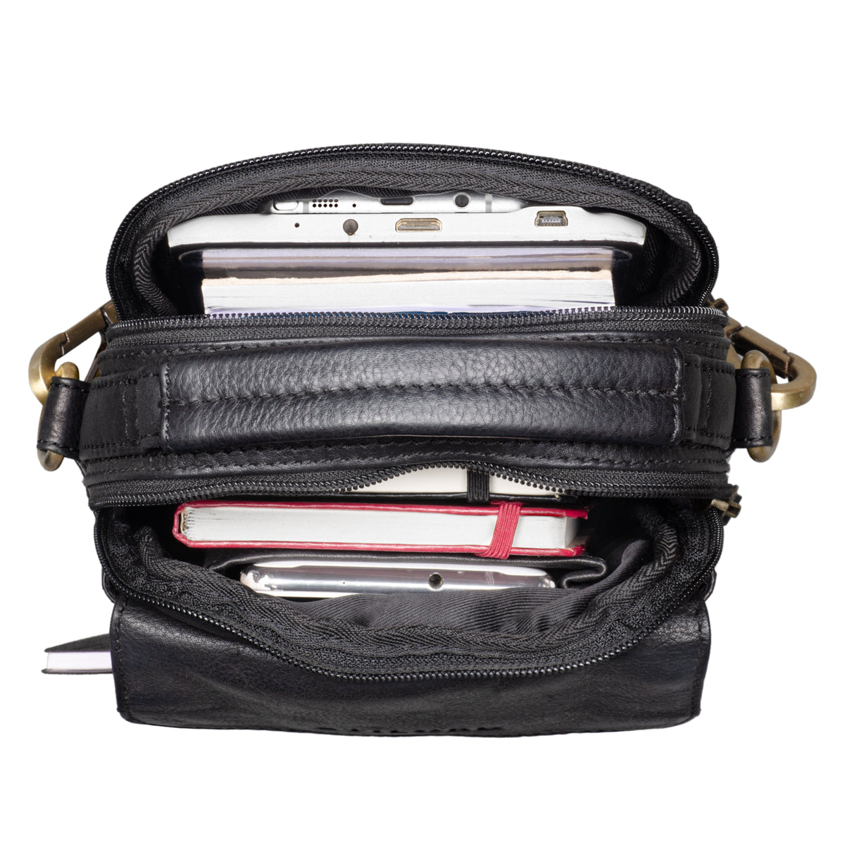 Vintage Tasche Leder schwarz