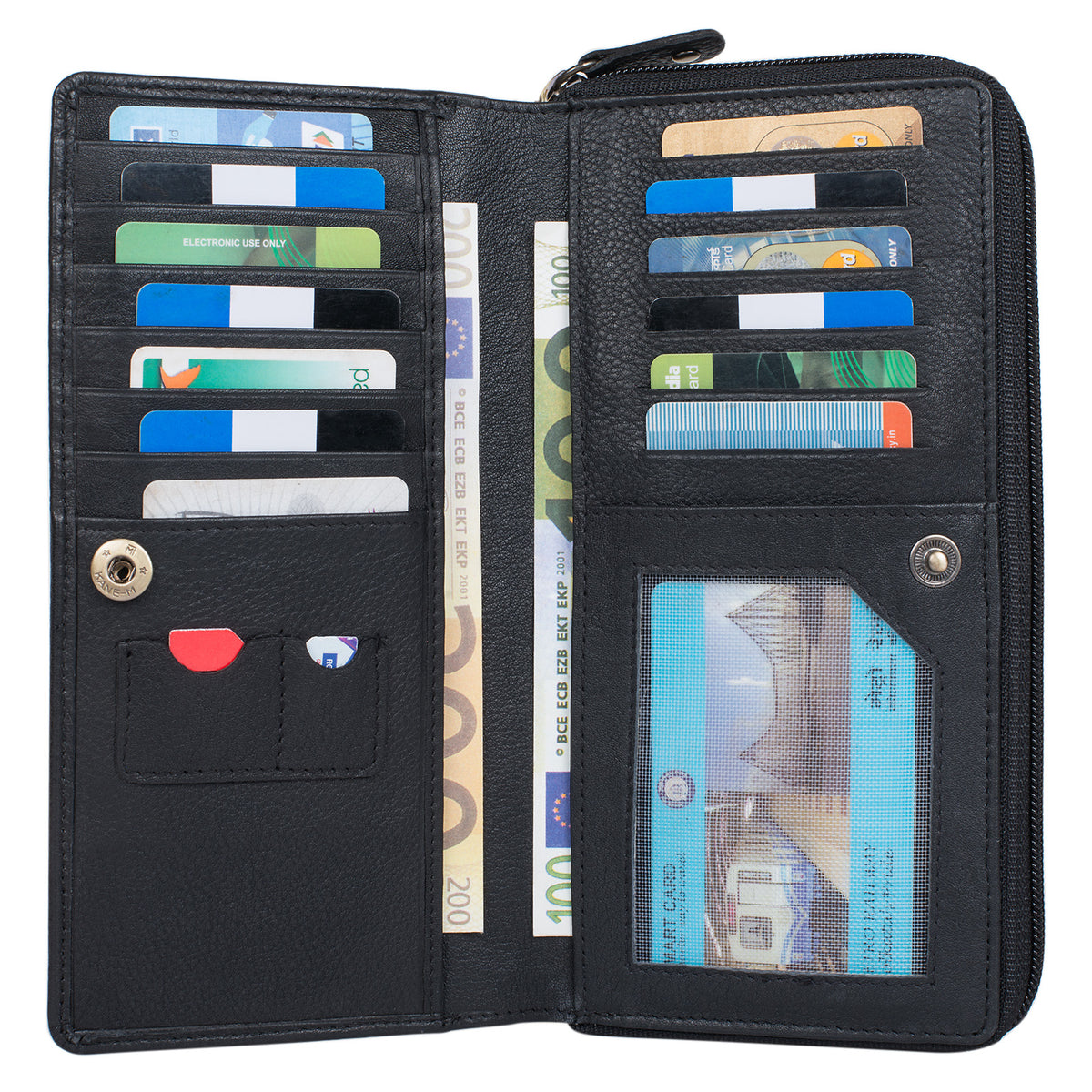 Wallet schwarz echtes Leder