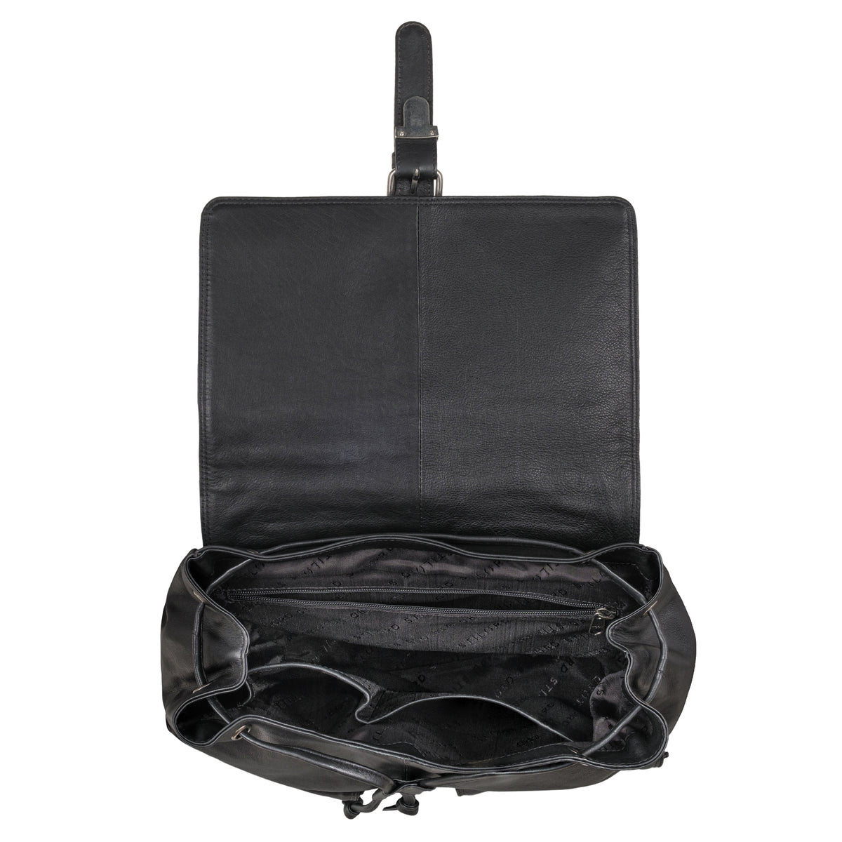 schwarzer Wanderrucksack für Herren aus Leder