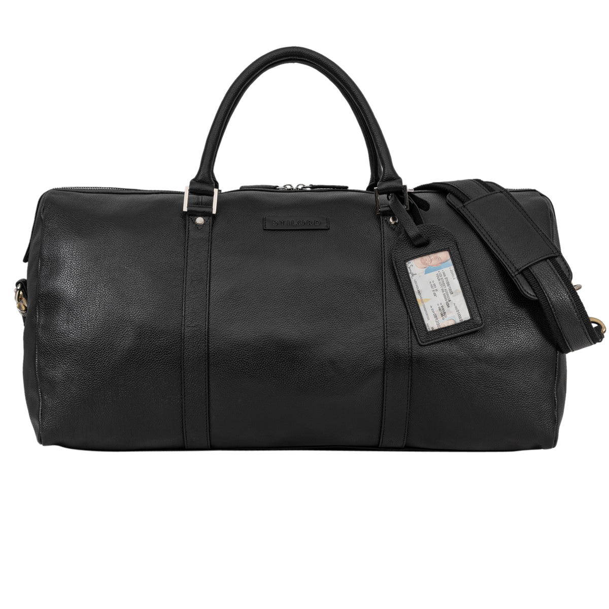 Ledertasche Weekender schwarz