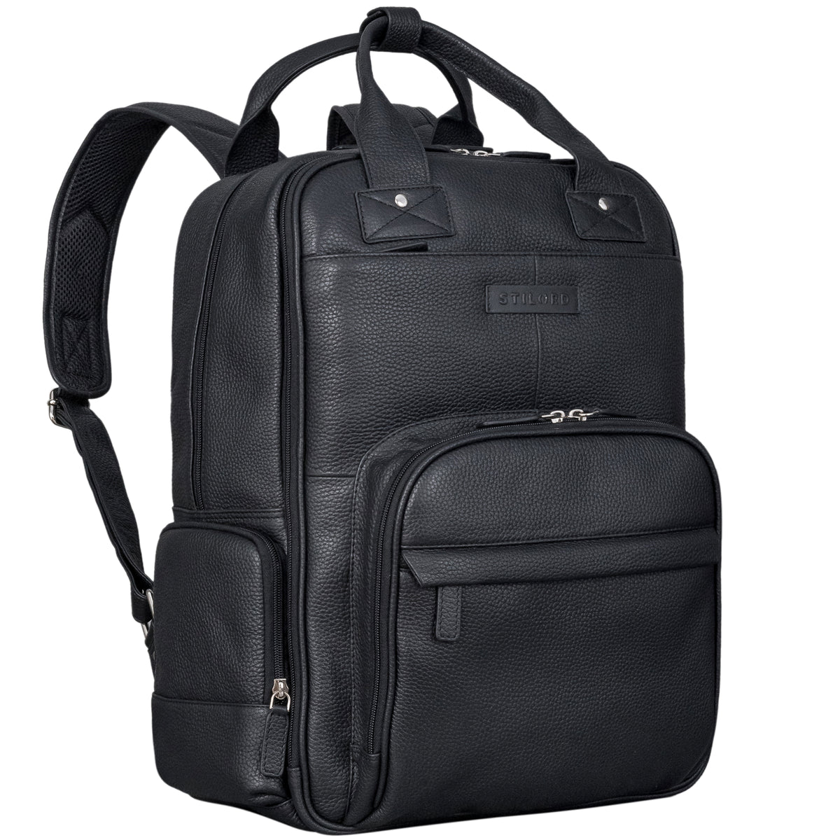 Damen Wickelrucksack schwarz Echtleder