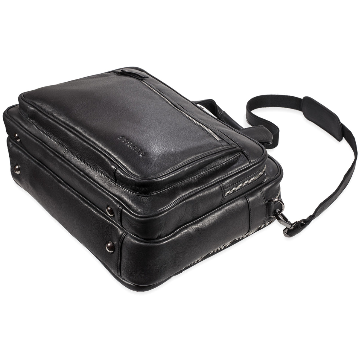 XL Arbeitstasche Leder Schwarz