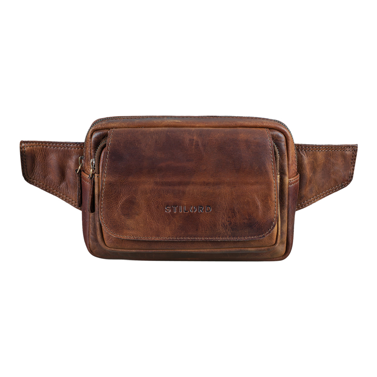 Grosse Bauchtasche Retro Leder braun