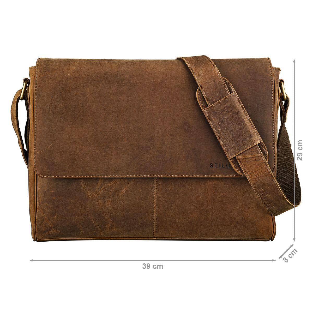 Leder Kuriertasche Braun