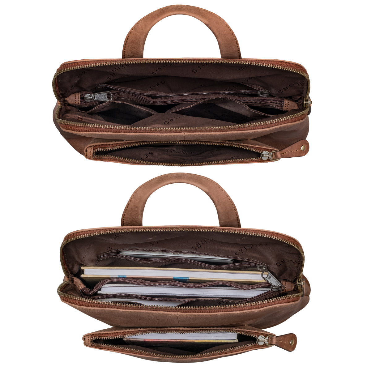 Echt Leder Rucksacktasche Damen Braun