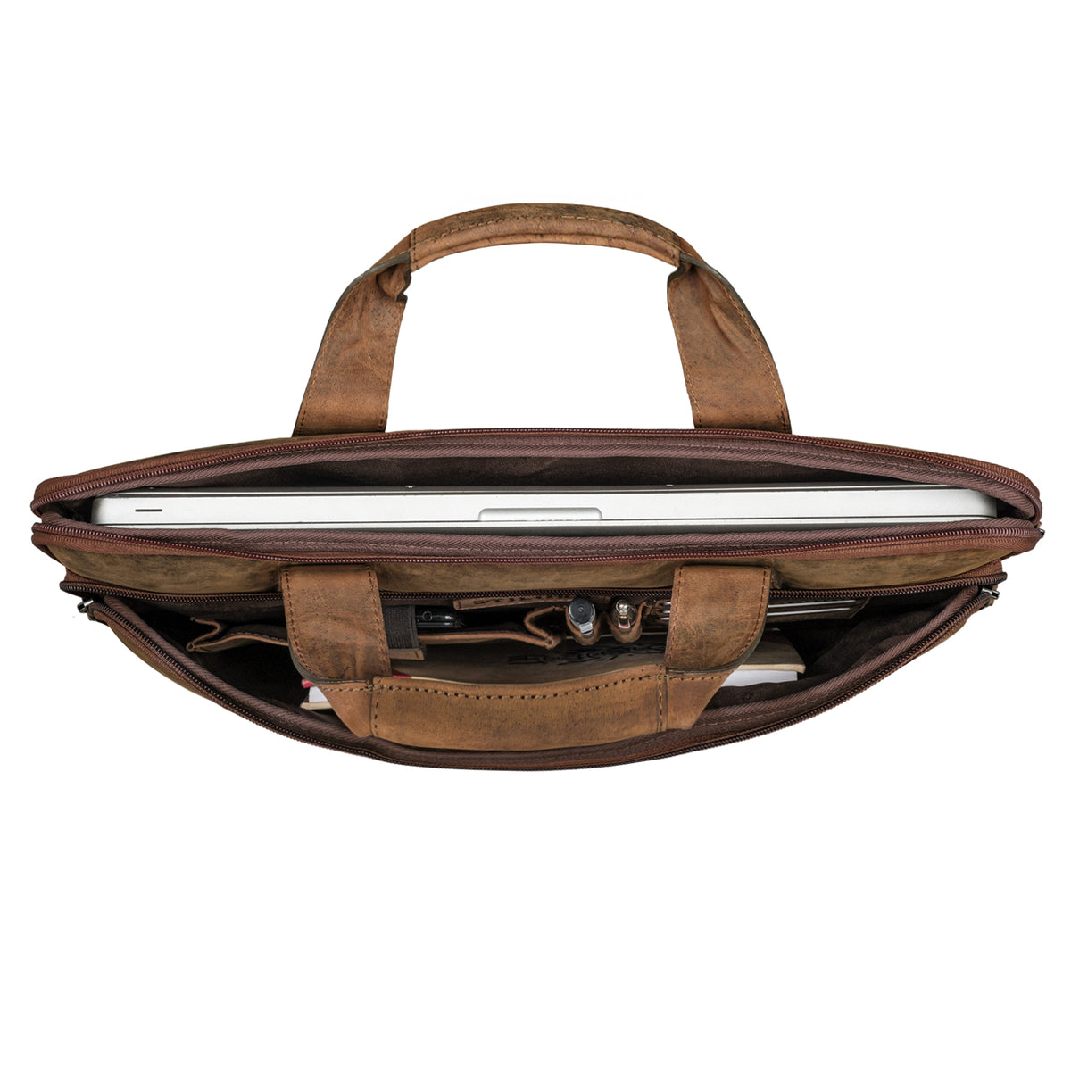 braune Laptop Hülle 15,6 Leder