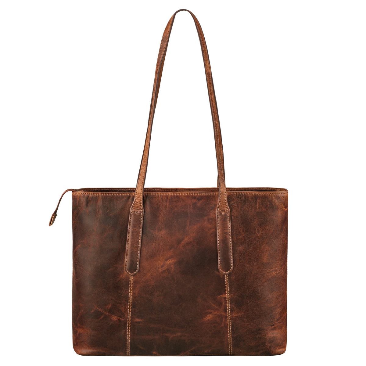 braune Shopper Bag aus Leder