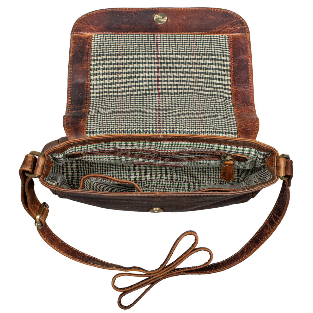 braune Umhängetasche Leder