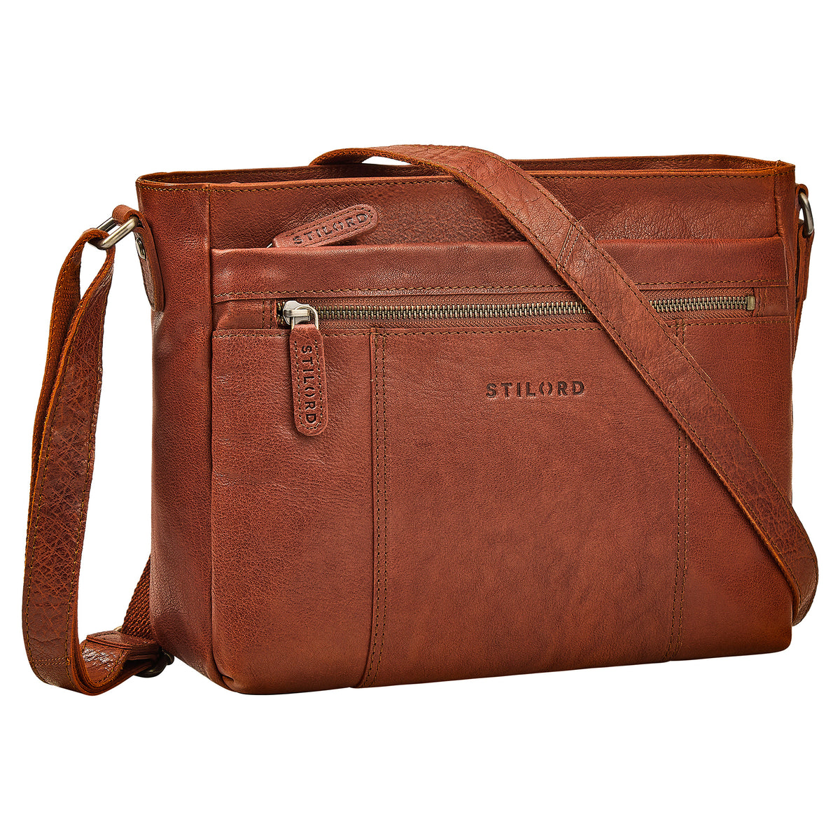 Braune Mittelgroße Ledertasche Damen für 13 Zoll Tablet
