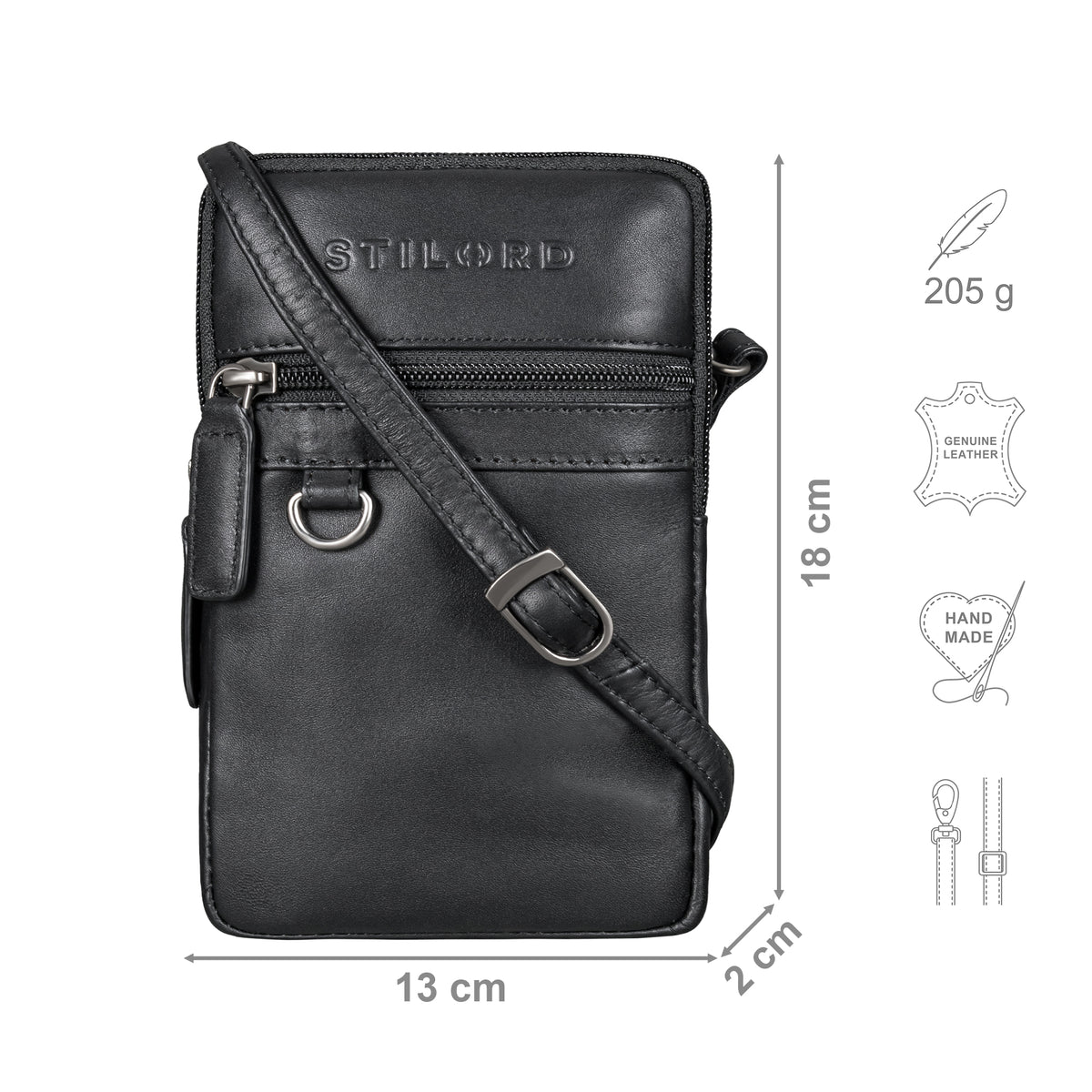 Leder Brustbeutel Damen Herren mit Gürtelschlaufe