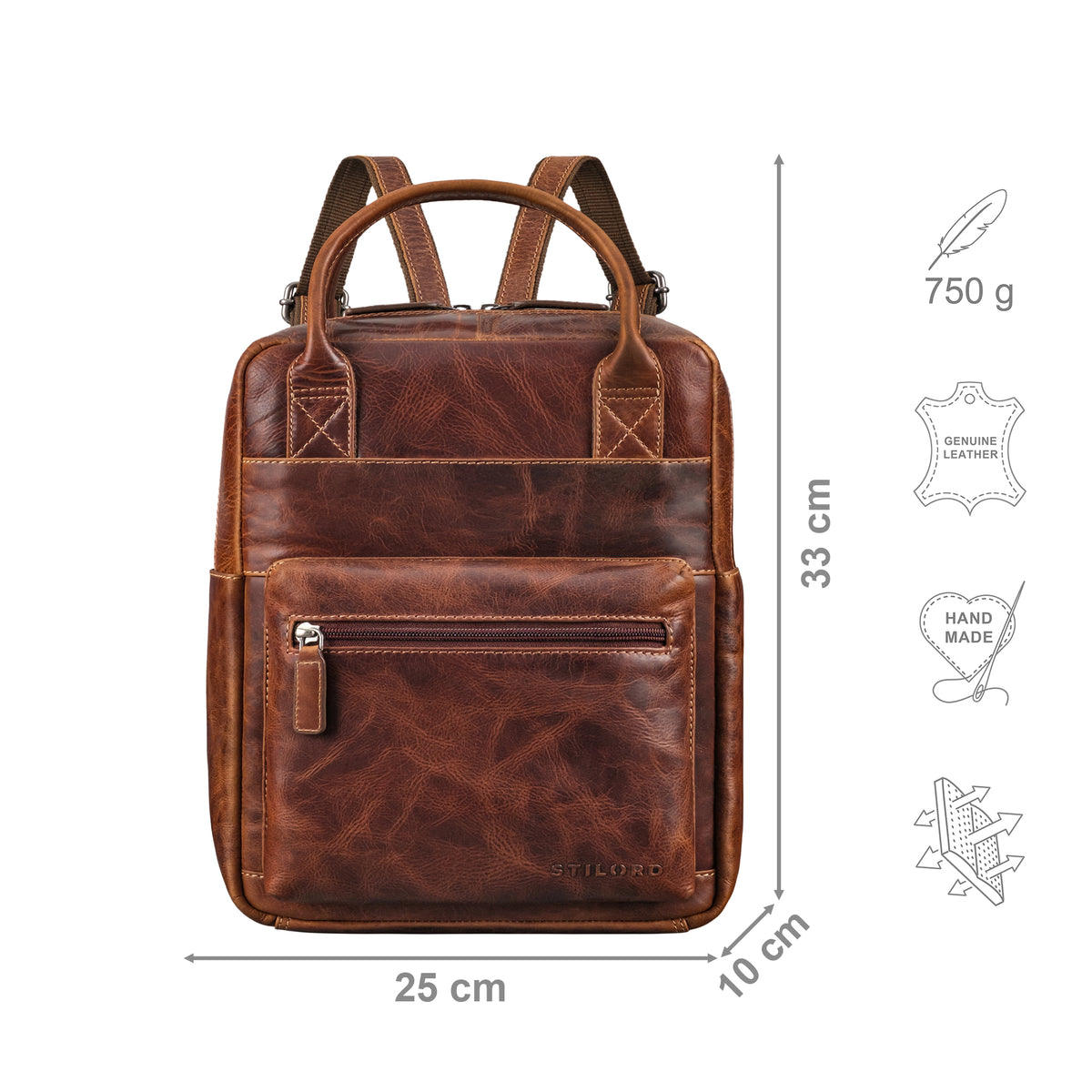 damen rucksack echt leder braun