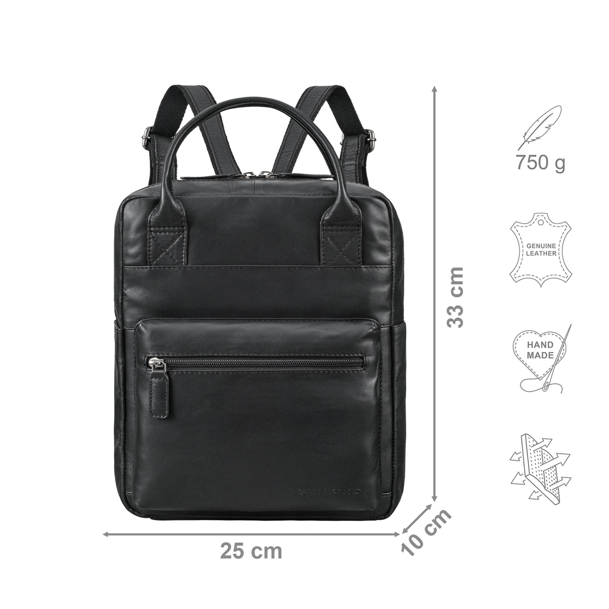 damen rucksack echt leder schwarz