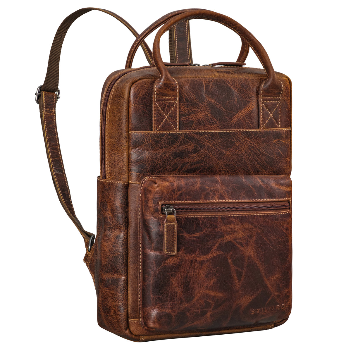 damen rucksack echt leder braun