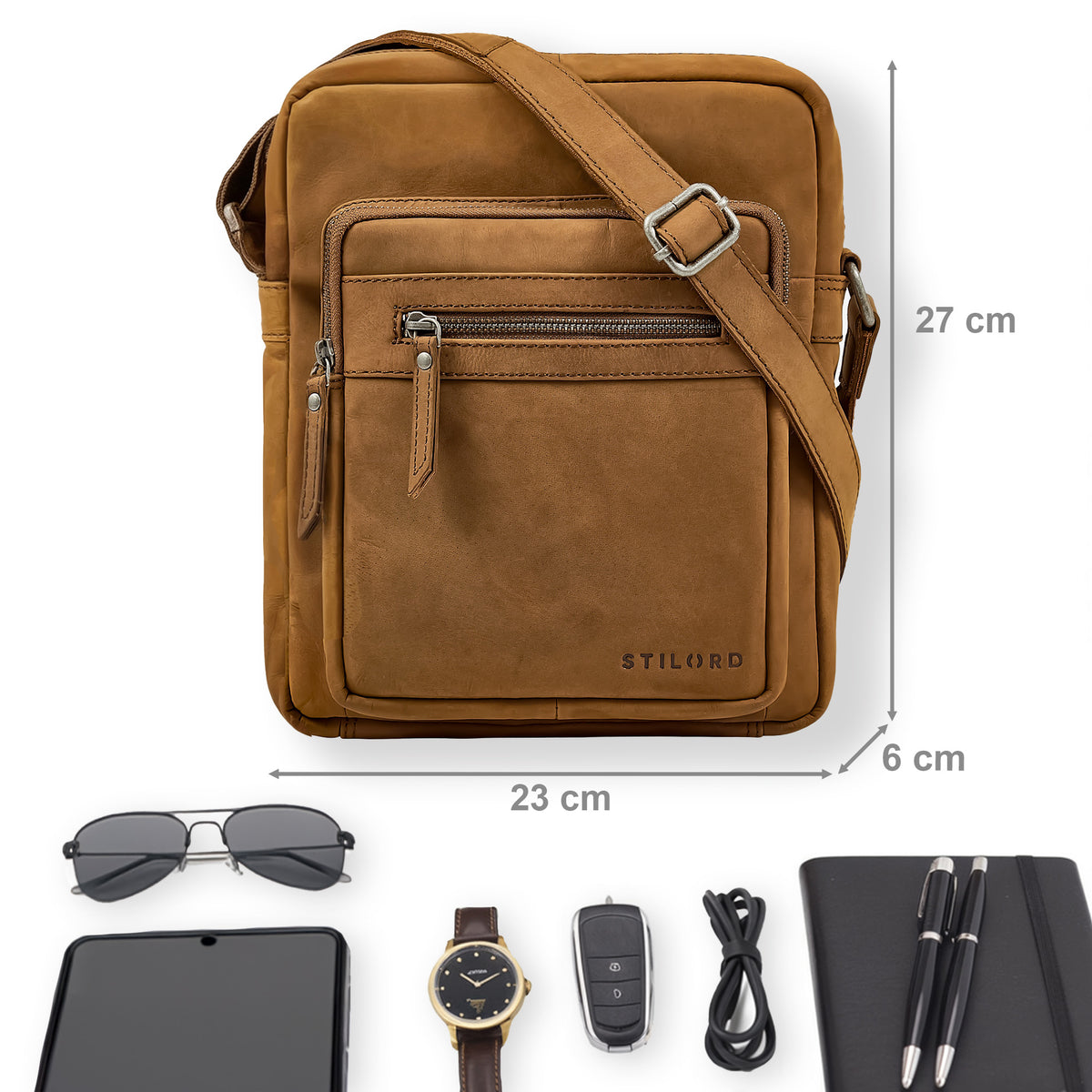 Ledertasche Herren geräumig Echtleder