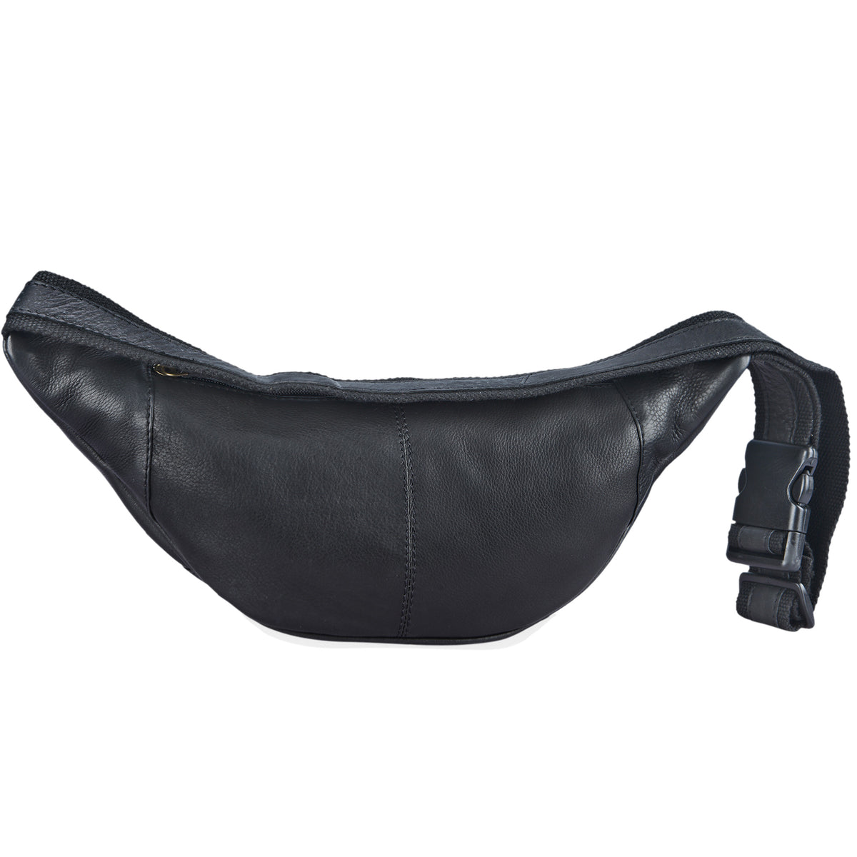 große Ledergürteltasche elegant XL Reißverschluss schwarz