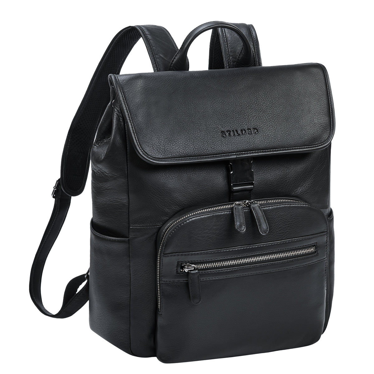 Vintage Leder Rucksack schwarz Groß für 15.6 Zoll Laptop Damen & Herren