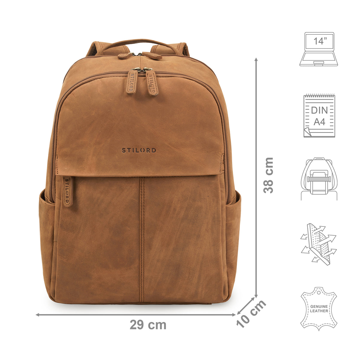 Herren leder rucksack damen braun