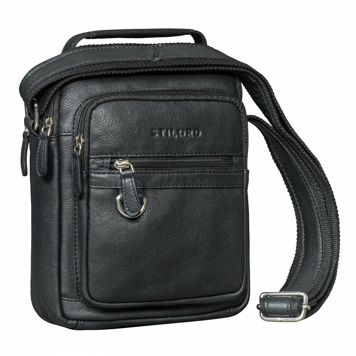 echtleder herren ledertasche zum umhängen schwarz