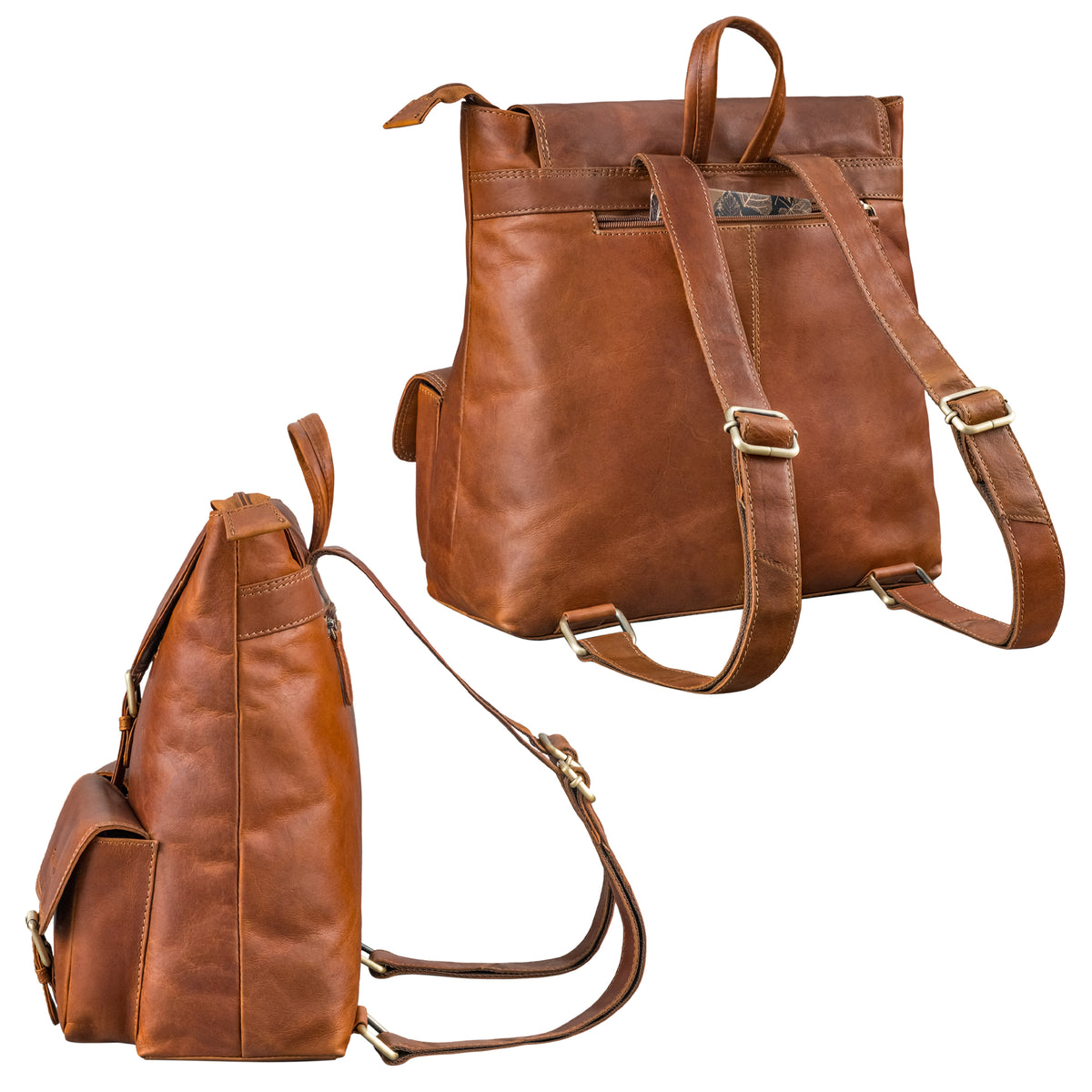 Damenrucksack Leder braun