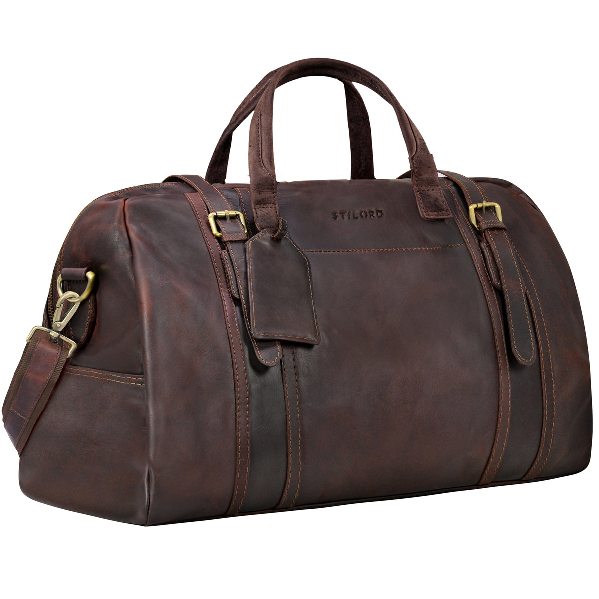 Vintage Reisetasche Echtleder Cognac Dunkelbraun für Herren und Damen