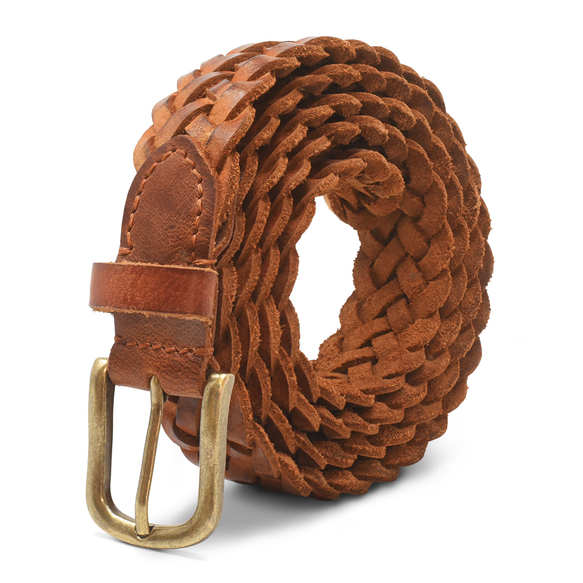 Cognac Leder Damengürtel