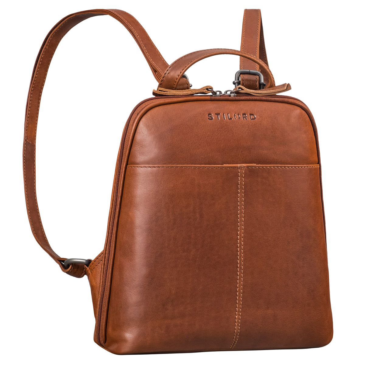 Kleiner Damenrucksack Leder Braun Vintage