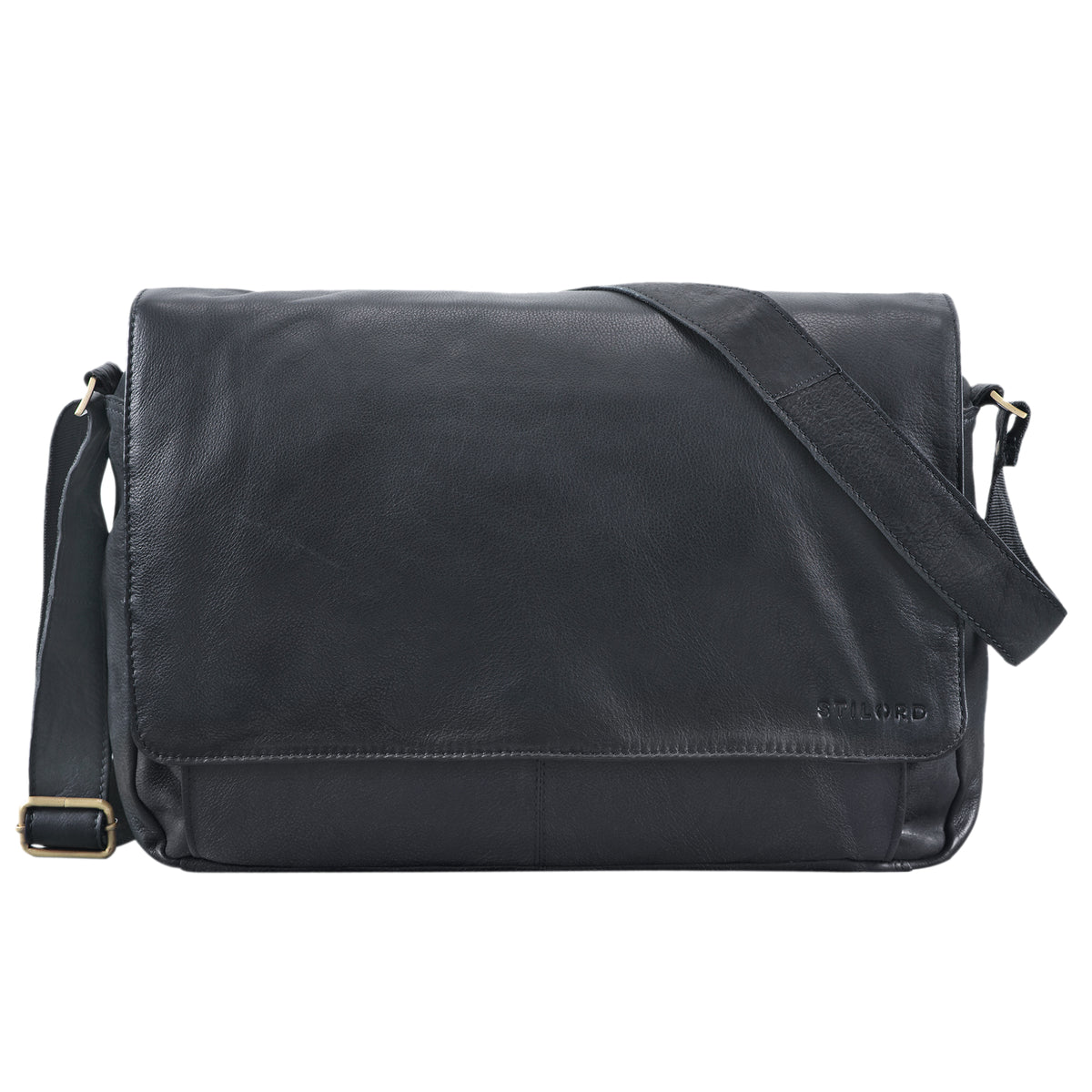 Klassische Herrentasche Leder Vintage schwarz