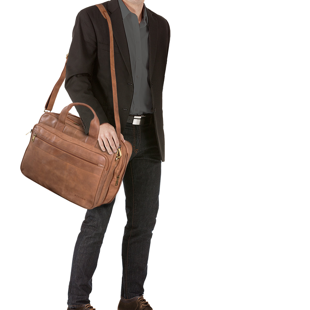 Vintage Herren Umhängetasche Leder