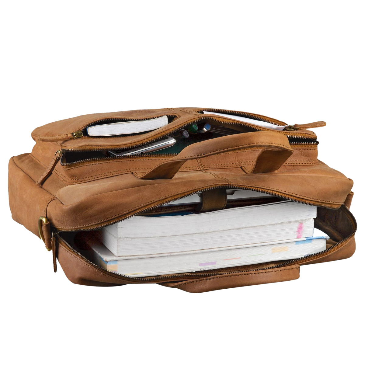 Klassische Schultasche für Lehrer Studenten Leder braun