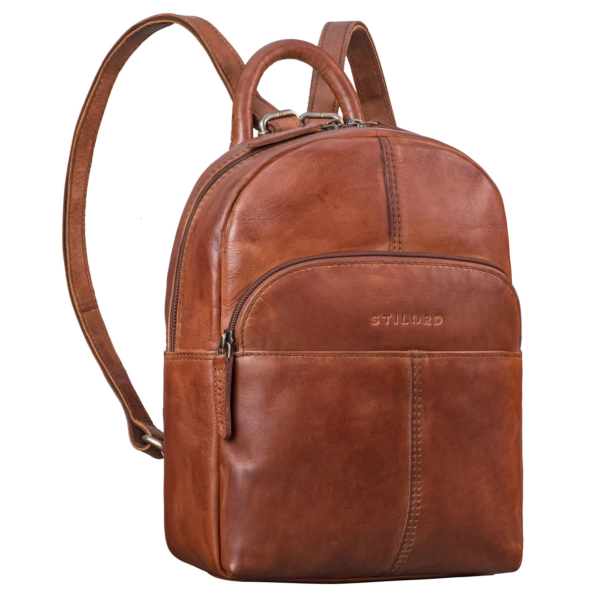 echtleder backpack mini cognac