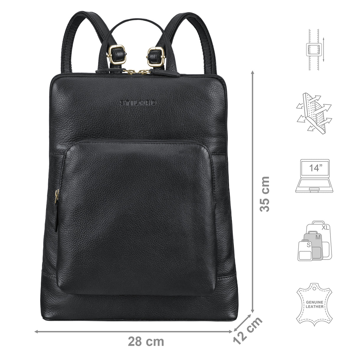 Leder Rucksack Schwarz Vintage