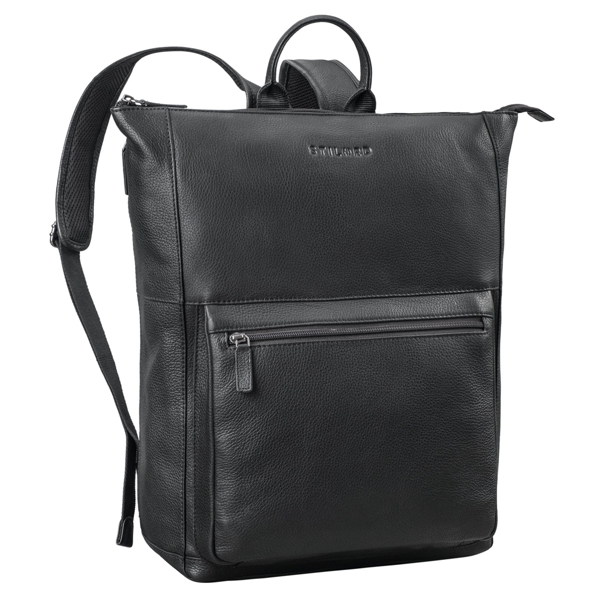 Großer Arbeitsrucksack Herren Damen Laptoprucksack bis 17 Zoll in schwarz