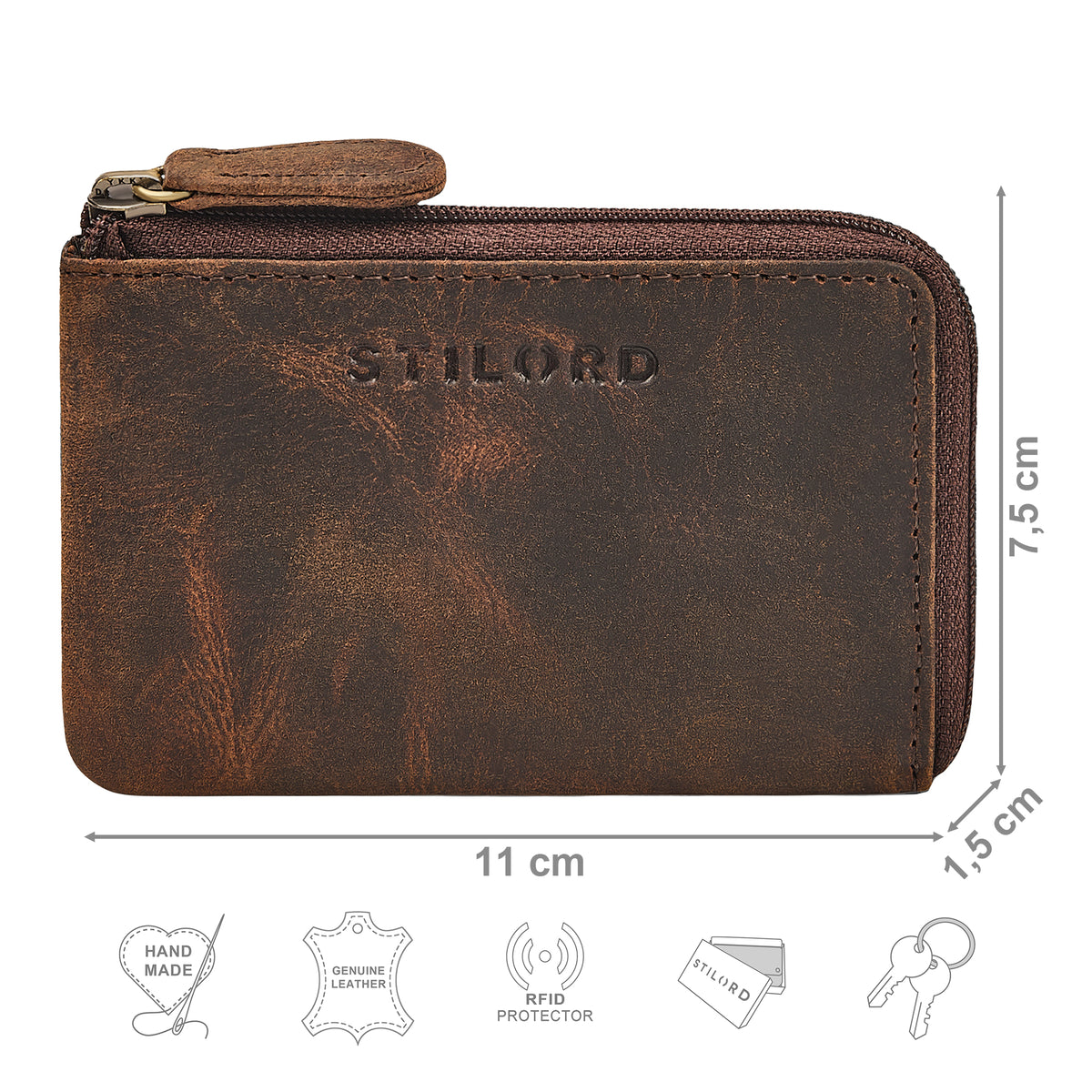 braun schlüsseltasche leder herren