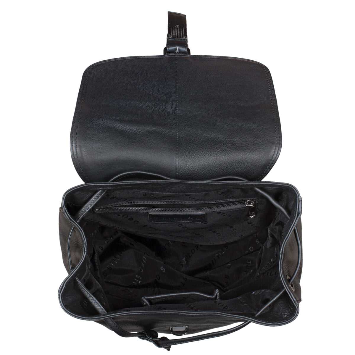 Schwarz leder Daypack Damen