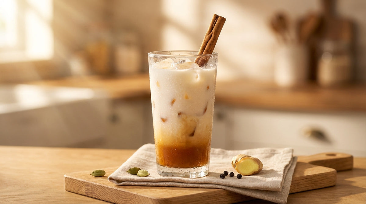 Iced Chai Latte வீட்டிலேயே செய்வது: உண்மையான மசாலா செய்முறை