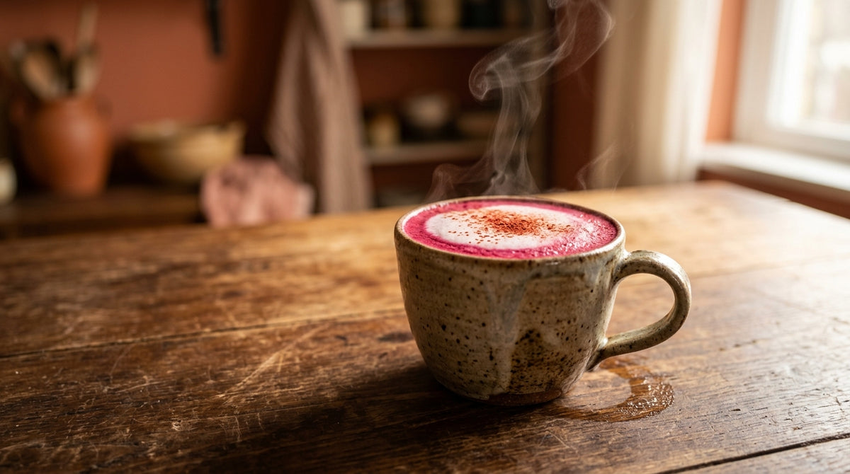 பீட்ரூட் Latte செய்முறை: நவீன இளஞ்சிவப்புப் பானம்