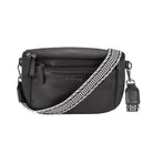 schwarze Leder bauchtasche damen mit wechselgurt