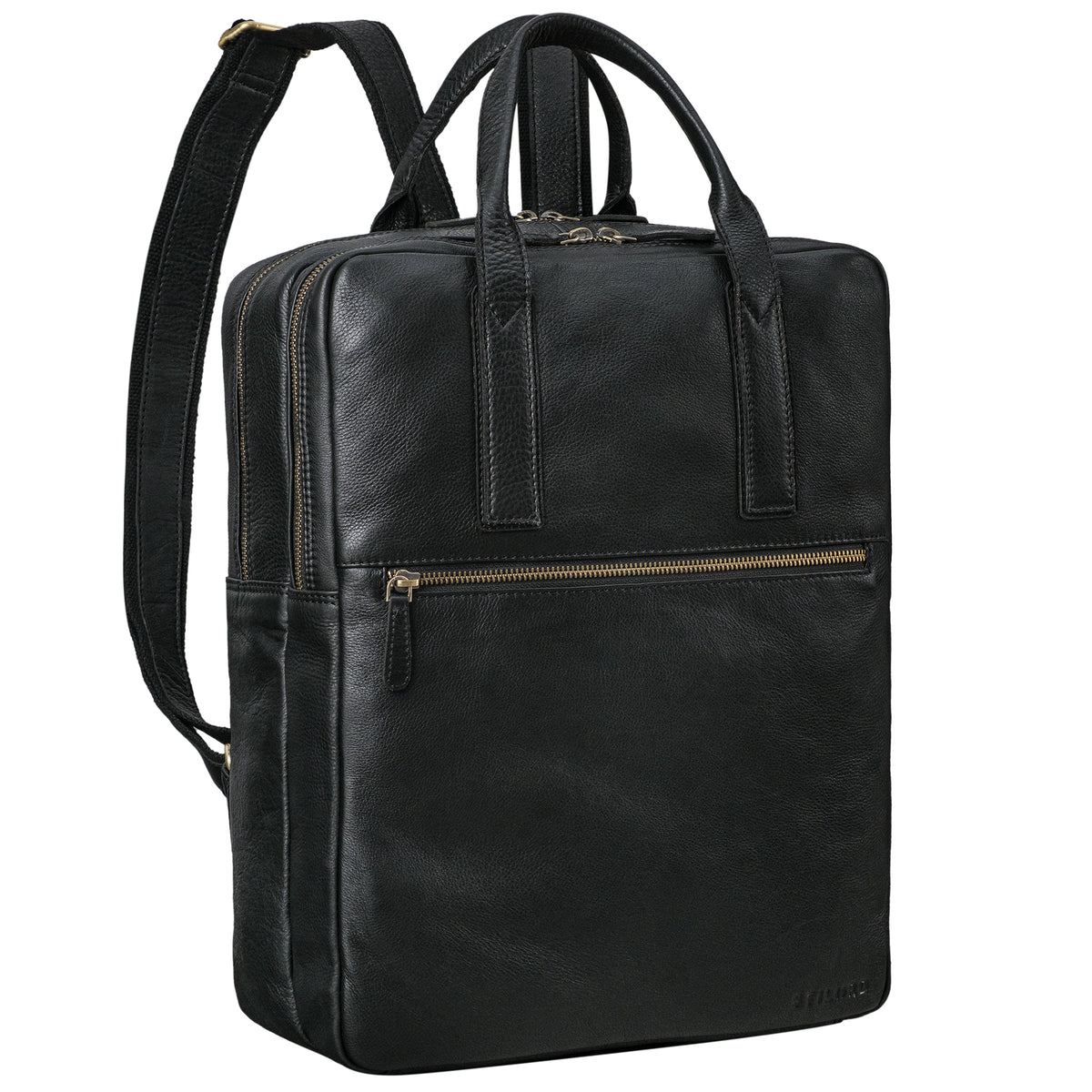 Leder Business Rucksack schwarz