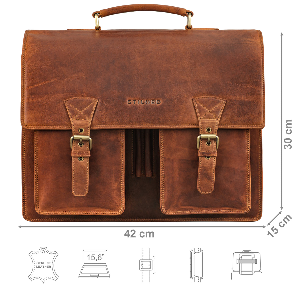 Lehrertasche Damen Leder braun