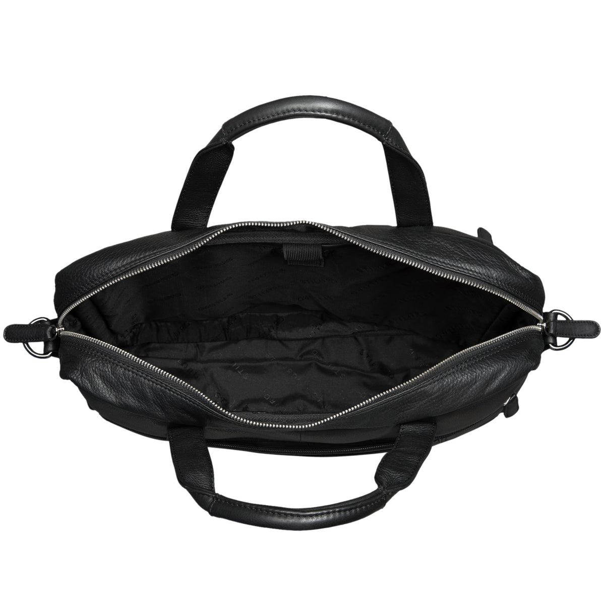 schwarze Leder Aktentasche