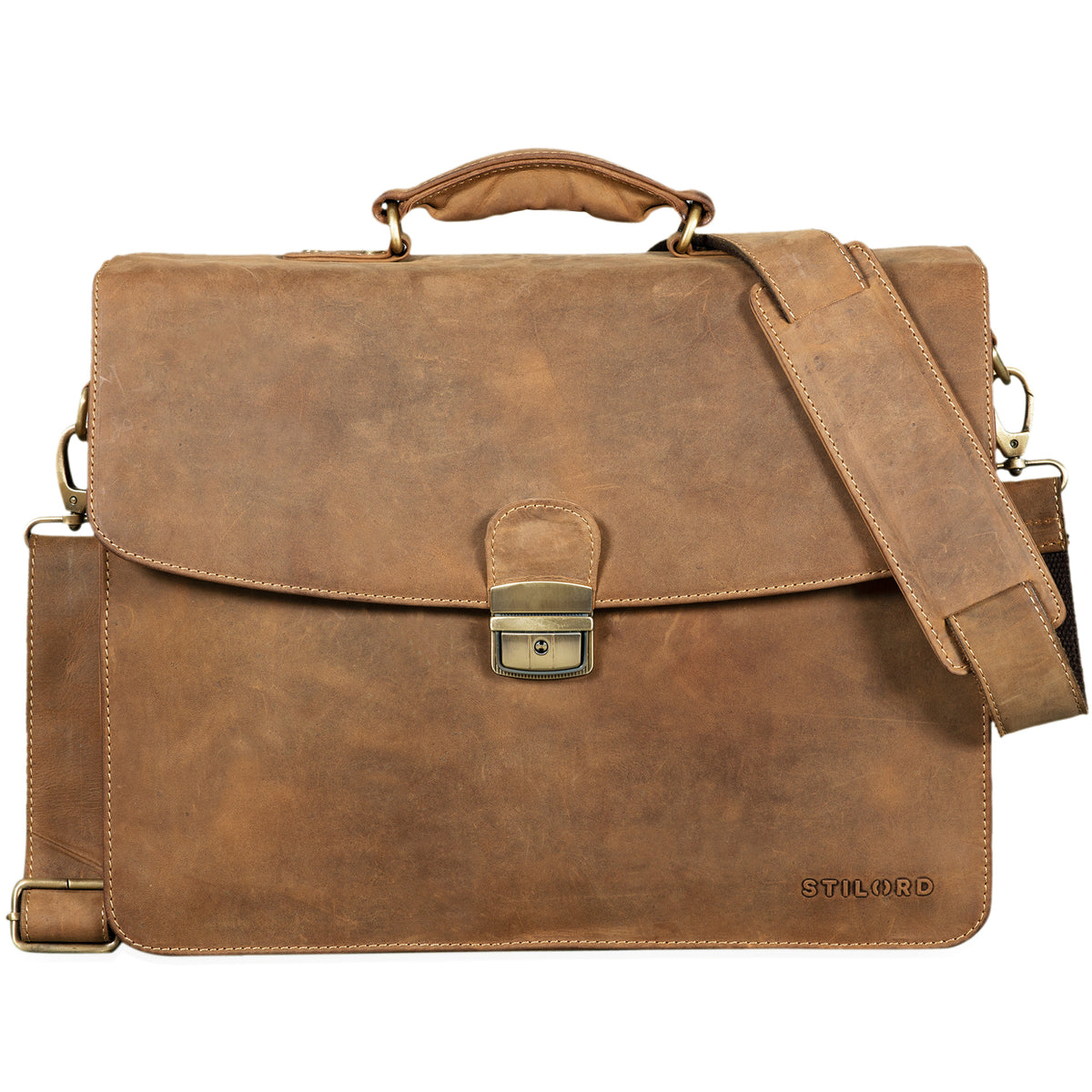Lehrertasche Leder braun groß