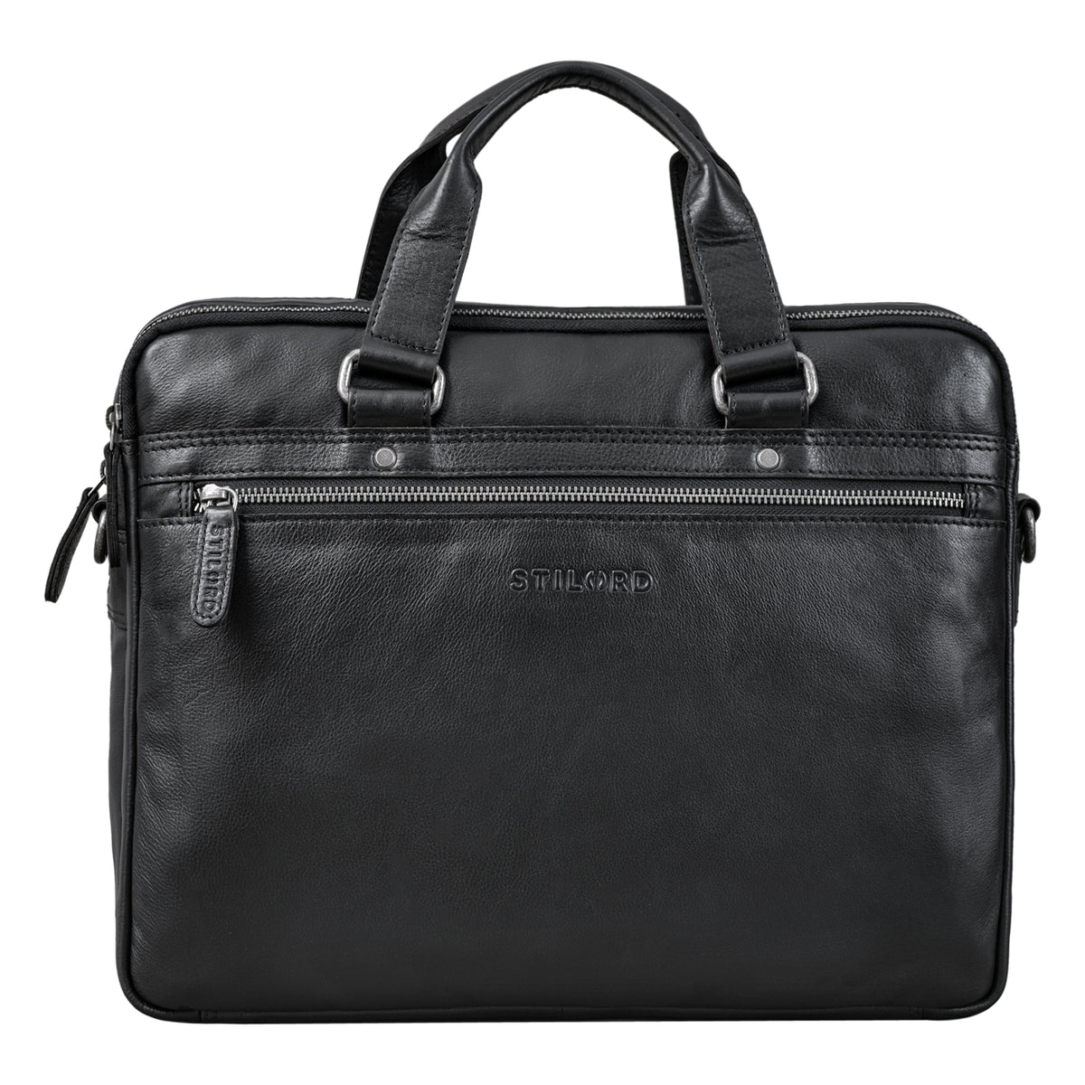 Elegante Leder Bürotasche schwarz