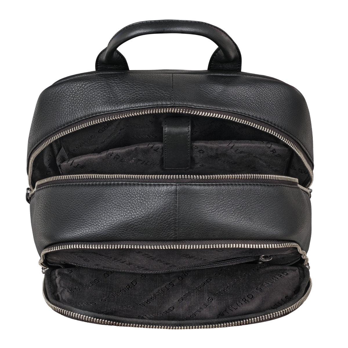 schwarzer Leder Arbeitsrucksack für Herren