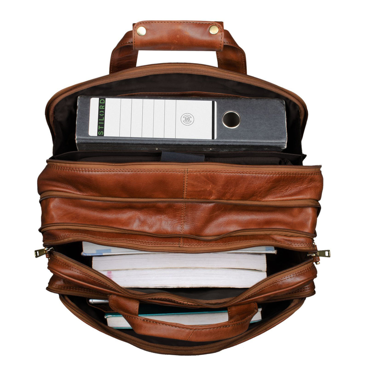 Große Ledertasche zum Umhängen Herren