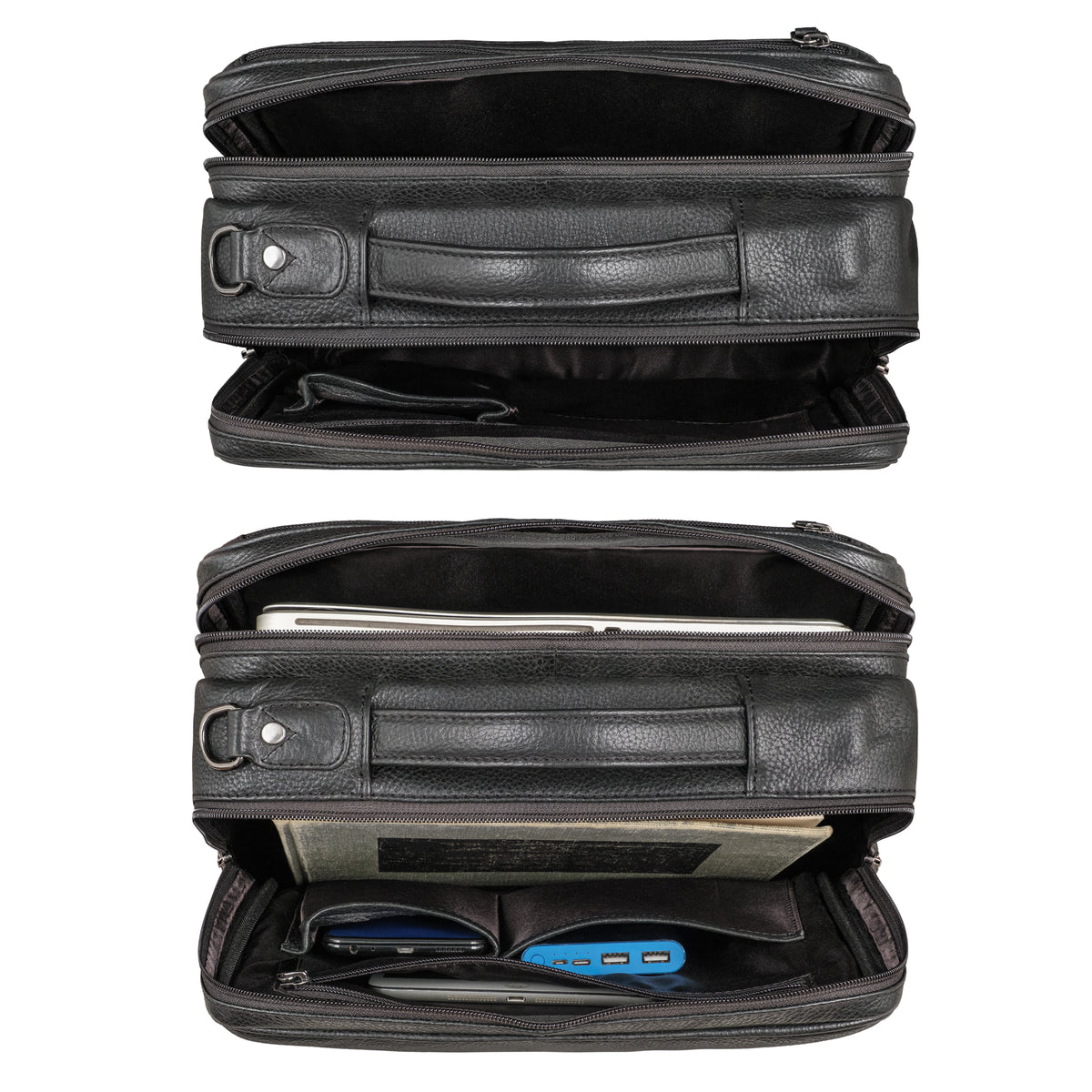 Leder Rucksack Business schwarz