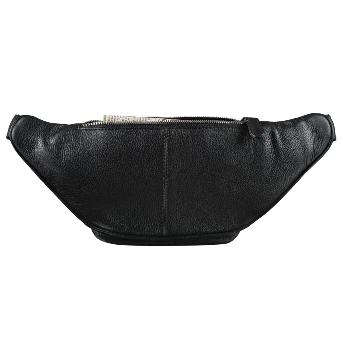 Echtleder Bauchtasche zum Umhängen schwarz