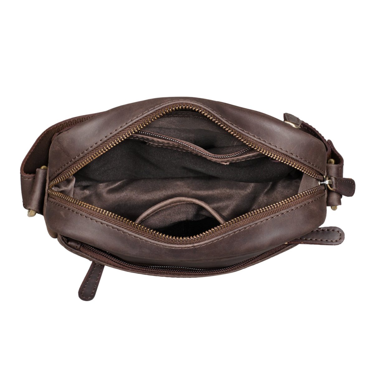 Kleine Ledertasche für Männer Vintage braun