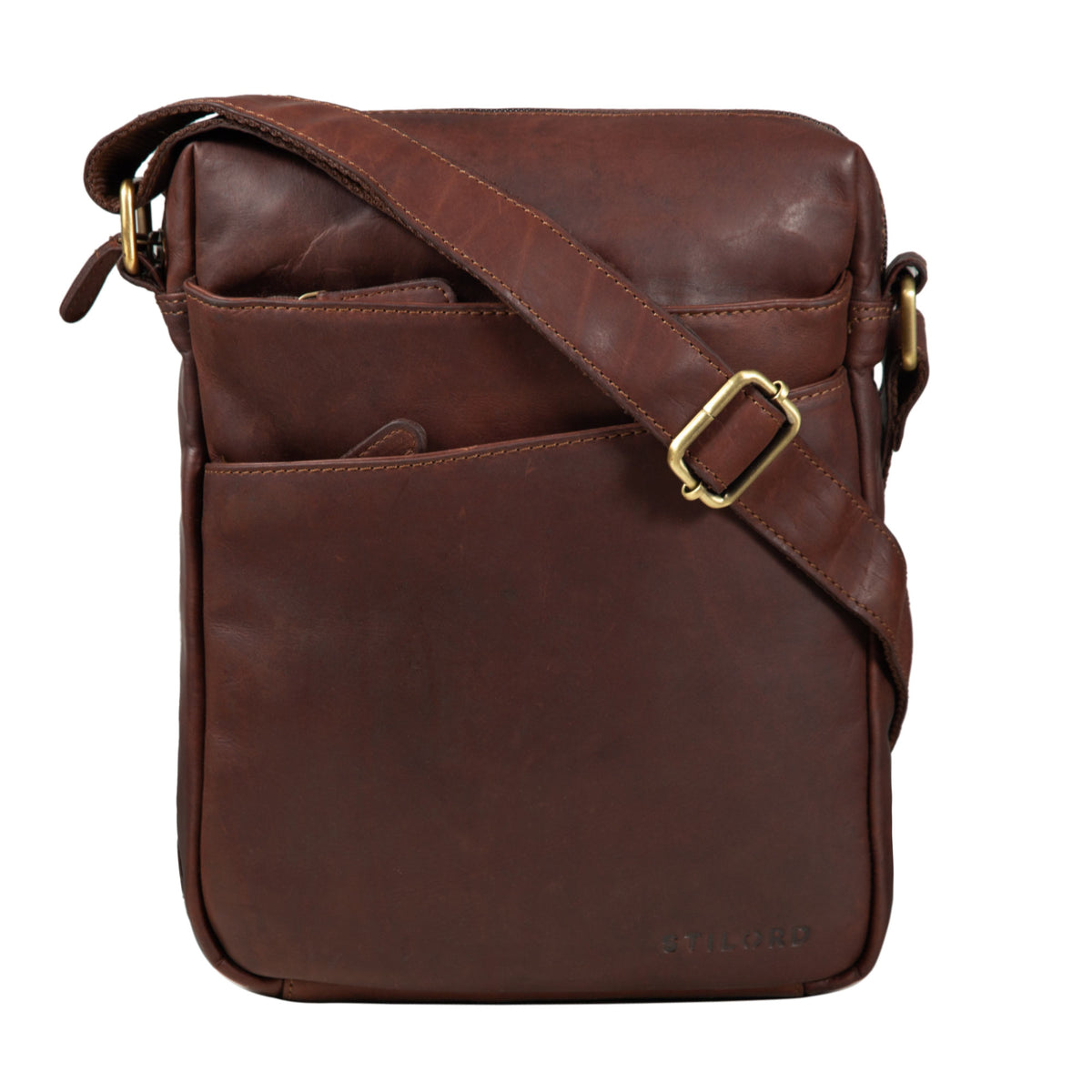Vintage Schultertasche Leder braun